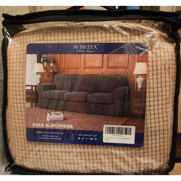Subrtex couch slip cover fabric protector ( Large) camel - Picture 1 of 2